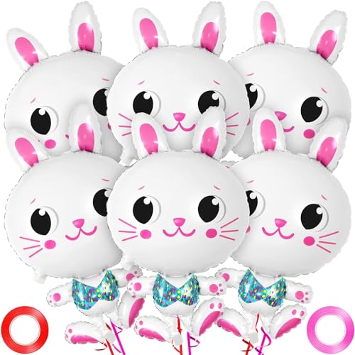 6 PCS Osterhase Ballon, Folienballon Hase, Hasen Ballon Helium, Folienballon Kaninchen, Oster Luftballons, Ballon Kaninchen, Perfekt für Oster-Kindergeburtstagsparty-Dekorationen 6 PCS Osterhase Ballon, Folienballon Hase, Hasen Ballon Helium, Folienballon Kaninchen, Oster Luftballons, Ballon Kaninchen, Perfekt für Oster-Kindergeburtstagsparty-Dekorationen von ZOSIGN