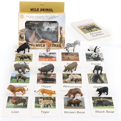 ZOSIGN Safari Tiere Spielfiguren, 12 Stück Safari Tiere Figur Spielzeug mit Flash-Karten, Realistische Wildtiere Spielzeug, Zootiere Figuren, Kreativ Lernspielzeug, für Kinder Jungen und Mädchen ZOSIGN Safari Tiere Spielfiguren, 12 Stück Safari Tiere Figur Spielzeug mit Flash-Karten, Realistische Wildtiere Spielzeug, Zootiere Figuren, Kreativ Lernspielzeug, für Kinder Jungen und Mädchen von ZOSIGN