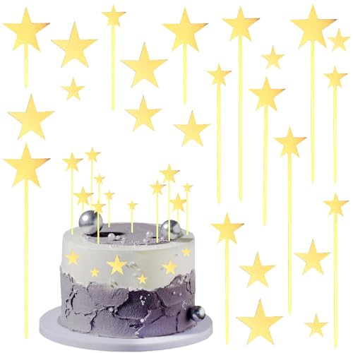Tortendeko Sterne Gold, 24pcs Star Kuchen Deko, Acryl Tortendeko, Cake Topper Sterne Gold, Kuchendekoration für Geburtstage, Hochzeiten, Taufen, Babypartys, Neujahr, Ostern Tortendeko Sterne Gold, 24pcs Star Kuchen Deko, Acryl Tortendeko, Cake Topper Sterne Gold, Kuchendekoration für Geburtstage, Hochzeiten, Taufen, Babypartys, Neujahr, Ostern von ZOSIGN