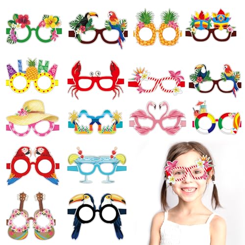 ZOSIGN Lustige Hawaiianische Brille, 16 Paar Neuheit Partybrille, Hawaiianische Lustige Sonnenbrille, Hawaii Partybrillen, Tropische Party Sonnenbrille, Sommerparty Photo Booth Requisiten von ZOSIGN