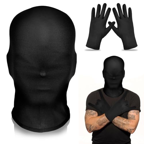 ZOSIGN Vollgesichtsmaske Schwarz, Halloween Masken Vollgesichts, Vollgesichtsmaske Halloween, Halloween Handschuhe, Unisex Gesichtslose Maske für Halloween Karneval Cosplay Party Kostüm ZOSIGN Vollgesichtsmaske Schwarz, Halloween Masken Vollgesichts, Vollgesichtsmaske Halloween, Halloween Handschuhe, Unisex Gesichtslose Maske für Halloween Karneval Cosplay Party Kostüm von ZOSIGN