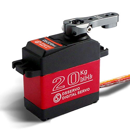 DS3218 RC Servo Wasserdichtes Aluminiumoberteil Einachsiges Servo Metallzahnrad digitales Servo baja 20kg Servo für RC Auto (control angle 180) von ZOSKAY