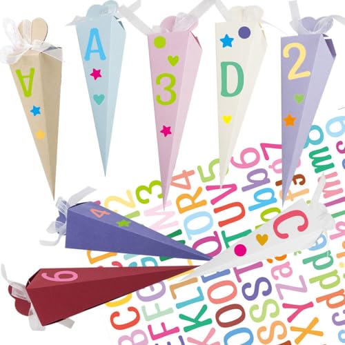 ZOYDP 32 Stück Schultüte Klein, Schulanfang Geschwister Schultüte 20cm, Mini Dchultüte mit Aufklebern Band, Faltbare Schultüte Bastelset, Zuckertüte Klein für Junge und Mädchen DIY Einschulung ZOYDP 32 Stück Schultüte Klein, Schulanfang Geschwister Schultüte 20cm, Mini Dchultüte mit Aufklebern Band, Faltbare Schultüte Bastelset, Zuckertüte Klein für Junge und Mädchen DIY Einschulung von ZOYDP