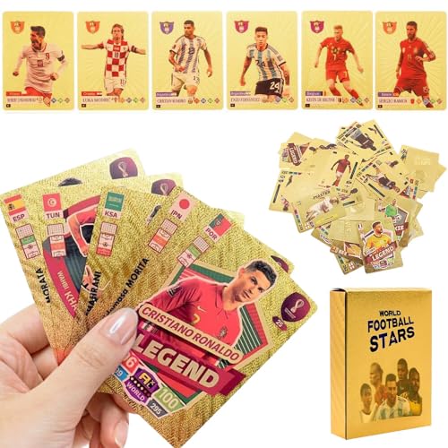 ZOYDP 55 Stück World Cup FußBall Star Karte, Goldfolien Fussball Karten, UEFA Champions League FußBallkarten, FußBall Sammelkarten, Fussballkarten für Fans, Kinder, Teenager und Erwachsene ZOYDP 55 Stück World Cup FußBall Star Karte, Goldfolien Fussball Karten, UEFA Champions League FußBallkarten, FußBall Sammelkarten, Fussballkarten für Fans, Kinder, Teenager und Erwachsene von ZOYDP