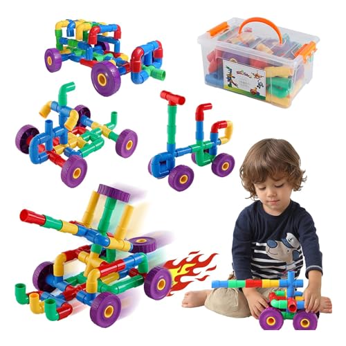 ZoZoplay 96-teiliges Rohrfahrrad-Bausatz, Mundstücke und Gelenke, pädagogisches Design für Kinder ab 3 Jahren, mehrfarbig ZoZoplay 96-teiliges Rohrfahrrad-Bausatz, Mundstücke und Gelenke, pädagogisches Design für Kinder ab 3 Jahren, mehrfarbig von ZOZOPLAY