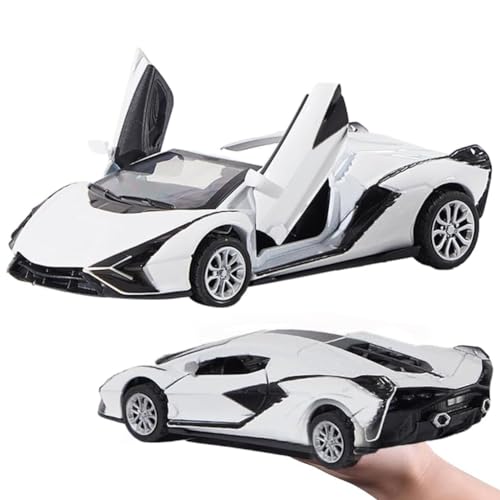 ZPSOSPZ Auto Modell Legierung Pull-Back Auto Modell, Legierung weißes Auto-Modell, geeignet für Kinder, Jungen und Mädchen als Weihnachts-und Geburtstagsgeschenke (12 * 5 * 2,5cm) von ZPSOSPZ