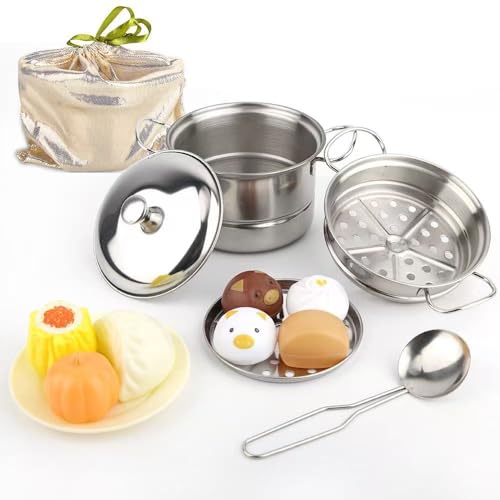 ZPZGOG 13PCS Küche Lebensmittel Kochen Zubehör,Edelstahl Pretend Kochutensilien Kochgeschirr Set Spielzeug Montessori Küche,Topf Sets für Kinder,Kleinkind Töpfe und Pfannen Spielzeug für Kind ZPZGOG 13PCS Küche Lebensmittel Kochen Zubehör,Edelstahl Pretend Kochutensilien Kochgeschirr Set Spielzeug Montessori Küche,Topf Sets für Kinder,Kleinkind Töpfe und Pfannen Spielzeug für Kind von ZPZGOG