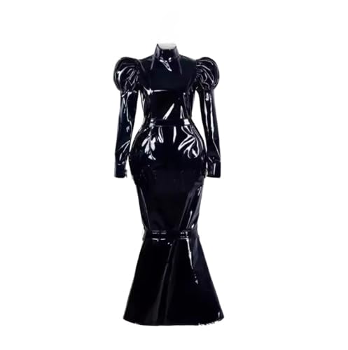ZQIAOYUUPHOWF Männer Und Frauen Sissy Können Verschlossen Werden PVC Robe Kleid Maid Cosplay Halloween Party Lolita,FRAUEN,M von ZQIAOYUUPHOWF