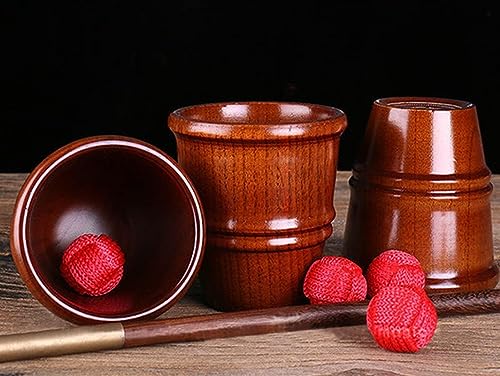 ZQION Holzbecher und Kugeln (Deluxe) Zaubertricks, Bühnenmagie-Illusionen, lustiges klassisches magisches Spielzeug, schwebende magische Requisiten, Gimmick von ZQION