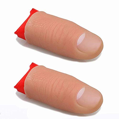 ZQION Magische künstliche Finger mit roter Seide, Zaubertricks, verschwindende Seide, falsche Daumenspitze, Zauberspielzeuge, 2er-Set von ZQION