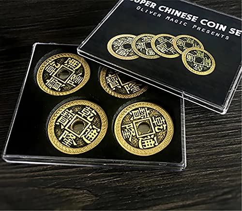 ZQION Oliver Magic Illusion Close Up Magic Coins Gimmick Super Chinesische Münzen-Set (Qianlong, Morgan Size) von ZQION