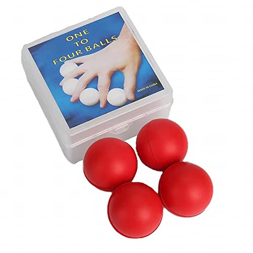 ZQION Rote Multiplizierende Billardkugeln (weich, Durchmesser 4,2 cm), Zauberkugel-Tricks, ein bis vier Bälle, magisches Gimmick-Zauberer-Zubehör, Bühnenillusions-Requisiten von ZQION