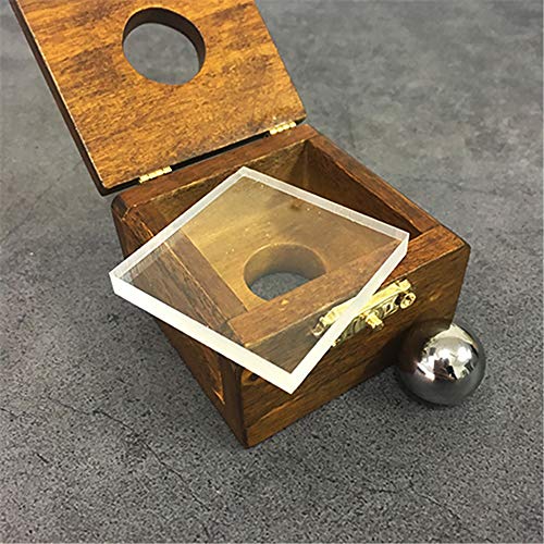 ZQION Stahlkugel durch Glas Zaubertrick - Penetration - Zaubertrick - Klein - Uni - Indoor - Keine Batterien erforderlich - Holzbox, Stahlkugel, Acrylplatte von ZQION