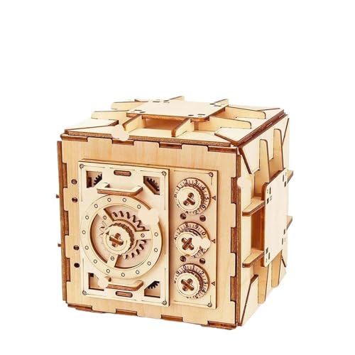 ZQMKQCEK 3D-Holzpuzzle Passwort Schatz Spardose Sparschwein DIY Fortgeschrittene Montage Modell Spielzeug Kreatives Geschenk for Dame von ZQMKQCEK