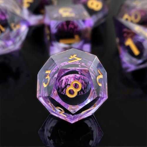 ZQMW DND Würfel Set, Drachenauge Polyedrische Harz Spielwürfel, 7 Stück Handmade D&D Würfel, Rollenspiel Würfel für Dungeons and Dragons RPG MTG DND Dice Set, lila ZQMW DND Würfel Set, Drachenauge Polyedrische Harz Spielwürfel, 7 Stück Handmade D&D Würfel, Rollenspiel Würfel für Dungeons and Dragons RPG MTG DND Dice Set, lila von ZQMW