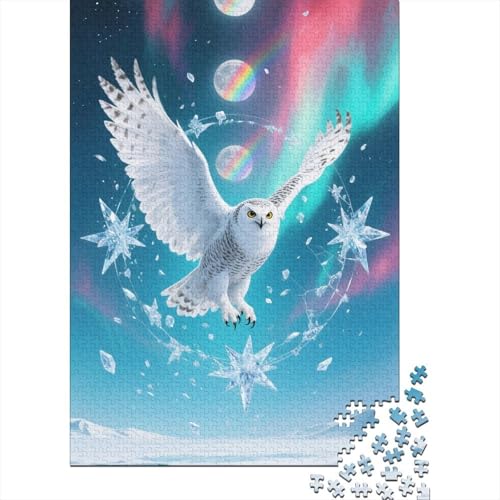 Eule 1000 Teile Puzzle Farbenfrohes Legespiel Rätsel Impossible Klassische Puzzlespiele Für Erwachsene Kinder Home Dekoration 1000pcs (75x50cm) von ZRHSADO