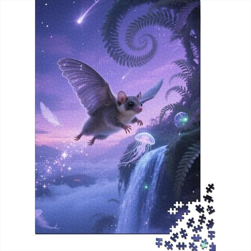 Fliegendes Eichhörnchen 1000 Teile Puzzle Geschicklichkeitsspiel Rätsel Herausforderung Spielzeug Klassische Puzzlespiele Puzzles Für Erwachsene Home Dekoration 1000pcs (75x50cm) von ZRHSADO