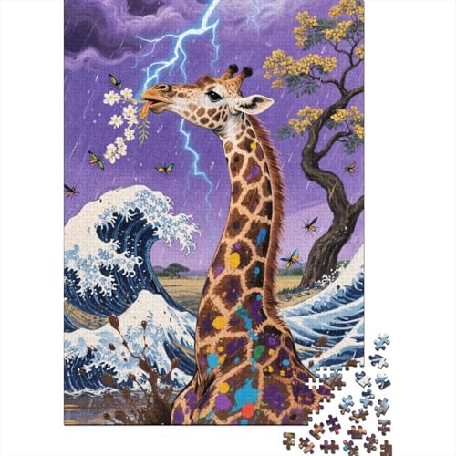 Giraffe 1000 Teile Puzzle Geschicklichkeitsspiel Rätsel Herausforderung Spielzeug Klassische Puzzlespiele Für Erwachsene Kinder Für Die Ganze Familie 1000pcs (75x50cm) von ZRHSADO