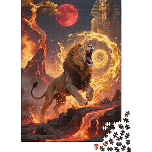 Löwen Puzzle 1000 Teile Geschicklichkeitsspiel Rätsel Herausforderung Spielzeug Klassische Puzzlespiele Für Erwachsene Kinder Home Dekoration 1000pcs (75x50cm) von ZRHSADO