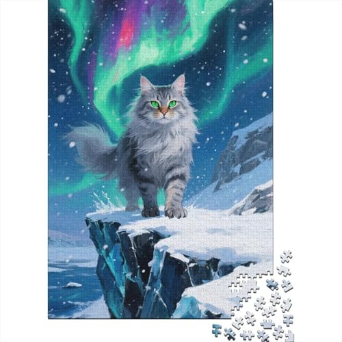 Norwegische Waldkatte 1000 Teile Puzzle Farbenfrohes Legespiel Rätsel Pädagogisches Spiel Klassische Puzzlespiele Für Erwachsene Kinder Home Dekoration 1000pcs (75x50cm) von ZRHSADO