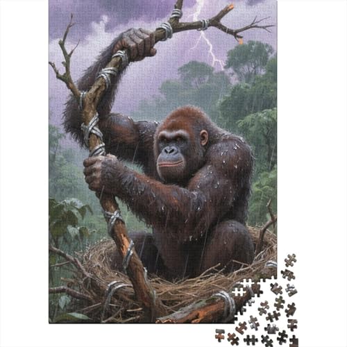 Orangutan 1000 Teile Puzzle Farbenfrohes Legespiel Rätsel Euzzles Für Erwachsene Klassische Puzzlespiele Für Erwachsene Kinder Home Dekoration 1000pcs (75x50cm) von ZRHSADO