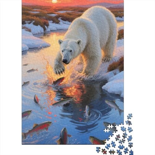 Polar Bear 1000 Teile Puzzle Geschicklichkeitsspiel Rätsel Lernspiel Klassische Puzzlespiele Puzzles Für Erwachsene Für Die Ganze Familie 1000pcs (75x50cm) von ZRHSADO