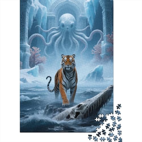 Tiger 1000 Teile Puzzle Farbenfrohes Legespiel Rätsel Pädagogisches Spiel Klassische Puzzlespiele Puzzles Für Erwachsene Für Die Ganze Familie 1000pcs (75x50cm) von ZRHSADO