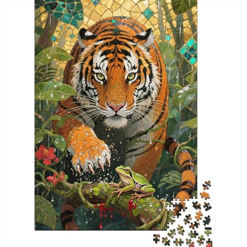 Tiger 1000 Teile Puzzle Farbenfrohes Legespiel Rätsel Pädagogisches Spiel Klassische Puzzlespiele Puzzles Für Erwachsene Home Dekoration 1000pcs (75x50cm) von ZRHSADO