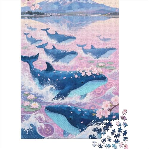 Whale Puzzle 1000 Teile Geschicklichkeitsspiel Rätsel Lernspiel Klassische Puzzlespiele Puzzles Für Erwachsene Home Dekoration 1000pcs (75x50cm) von ZRHSADO