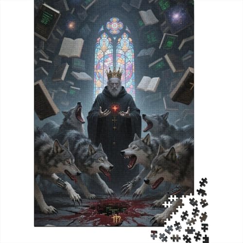 Wolf 1000 Teile Puzzle Geschicklichkeitsspiel Rätsel Herausforderung Spielzeug Klassische Puzzlespiele Für Erwachsene Kinder Für Die Ganze Familie 1000pcs (75x50cm) von ZRHSADO