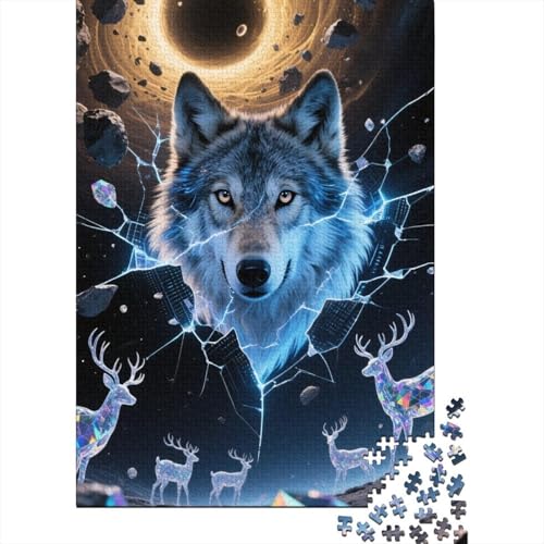 Wolf Puzzle 1000 Teile Geschicklichkeitsspiel Rätsel Lernspiel Klassische Puzzlespiele Puzzles Für Erwachsene Für Die Ganze Familie 1000pcs (75x50cm) von ZRHSADO