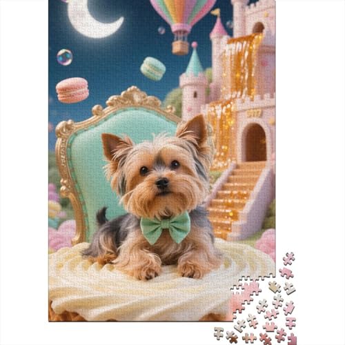 Yorkshire Terrier Puppy 1000 Teile Puzzle Geschicklichkeitsspiel Rätsel Herausforderung Spielzeug Klassische Puzzlespiele Puzzles Für Erwachsene Für Die Ganze Familie 1000pcs (75x50cm) von ZRHSADO
