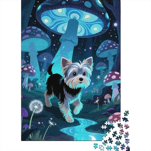 Yorkshire Terrier Puppy 1000 Teile Puzzle Geschicklichkeitsspiel Rätsel Impossible Klassische Puzzlespiele Puzzles Für Erwachsene Für Die Ganze Familie 1000pcs (75x50cm) von ZRHSADO