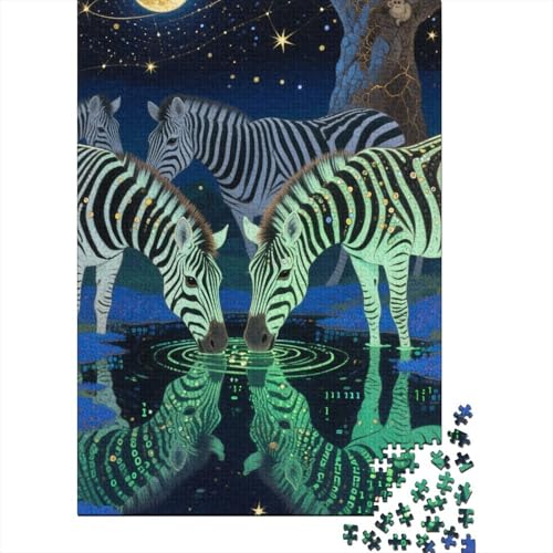 Zebra Puzzle 1000 Teile Geschicklichkeitsspiel Rätsel Herausforderung Spielzeug Klassische Puzzlespiele Für Erwachsene Kinder Für Die Ganze Familie 1000pcs (75x50cm) von ZRHSADO
