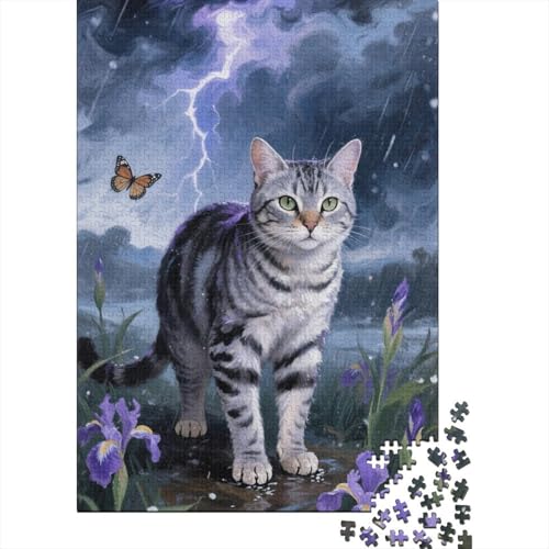 amerikanische Shorthair 1000 Teile Puzzle Geschicklichkeitsspiel Rätsel Herausforderung Spielzeug Klassische Puzzlespiele Puzzles Für Erwachsene Für Die Ganze Familie 1000pcs (75x50cm) von ZRHSADO