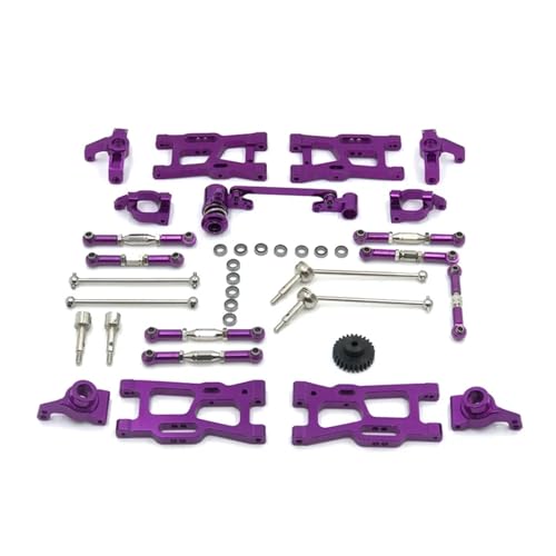 ZRJWSWPL 144010 144002 124017 124019 124018 144001 124007 RC Auto Teile Upgrade Metall Kit Antriebswelle Zugstange Schwinge Lenkung (Color : Purple) von ZRJWSWPL