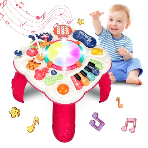 ZRSDIXKI Babyspielzeug Spieltisch ab 1 Jahr, 6 in 1-Buntes Activity Center mit MusikLichter, Kinder Lernspielzeug Geschenke für Jungen und Mädchen 2 3 4 5 6 Jahre von ZRSDIXKI
