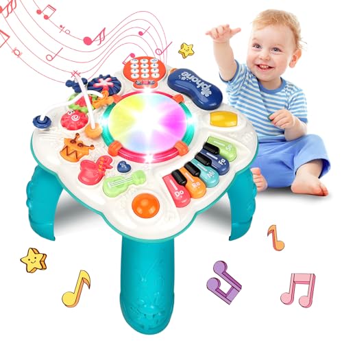 ZRSDIXKI Babyspielzeug Spieltisch ab 1 Jahr, 6 in 1-Buntes Activity Center mit MusikLichter, Kinder Lernspielzeug Geschenke für Jungen und Mädchen 2 3 4 5 6 Jahre von ZRSDIXKI
