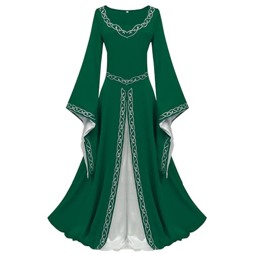 ZRYAZQ Mittelalter Kleidung Damen Kleid Lang Renaissance Halloween Mittelalter Kleid Damen Trompetenärmeln Halloween Kostüm Frauen Maxikleid Langarm Faschingskostüme Karneval Kostüme Mittelalterkleid ZRYAZQ Mittelalter Kleidung Damen Kleid Lang Renaissance Halloween Mittelalter Kleid Damen Trompetenärmeln Halloween Kostüm Frauen Maxikleid Langarm Faschingskostüme Karneval Kostüme Mittelalterkleid von ZRYAZQ