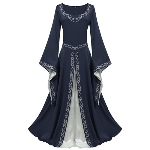 ZRYAZQ Mittelalter Kleidung Damen Kleid Lang Renaissance Halloween Mittelalter Kleid Damen Trompetenärmeln Halloween Kostüm Frauen Maxikleid Langarm Faschingskostüme Karneval Kostüme Mittelalterkleid ZRYAZQ Mittelalter Kleidung Damen Kleid Lang Renaissance Halloween Mittelalter Kleid Damen Trompetenärmeln Halloween Kostüm Frauen Maxikleid Langarm Faschingskostüme Karneval Kostüme Mittelalterkleid von ZRYAZQ