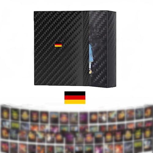 Deutsch Poke Karten Schwarz Gold 55 Keine Wiederholung, Vmax Goldfolienkarten mit Deck Box, Vergoldete Schwarze Karte Einschließlich Verschiedener Seltener Folienkarten(Vstar+Vmax+V+GX) von ZSBXKAA
