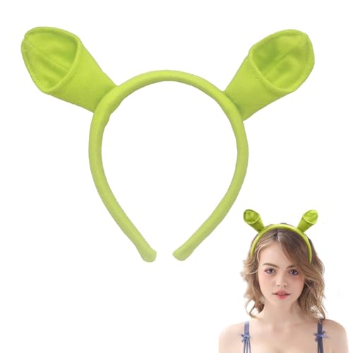 ZSRVAJ Ohren für Shrek, Grünes Stirnband, Halloween Stirnband Cosplay Kostüm Stirnband Halloween Weihnachten Party Stirnband Tierohren Stirnband von ZSRVAJ