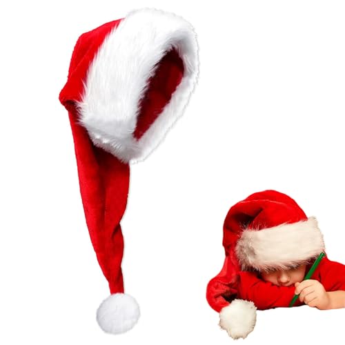 Extra lange 77 cm Weihnachtsmütze, rosa Weihnachtsmannmütze, klassische Weihnachtsmütze, Samt, Plüsch, Weihnachtsmannmütze, Unisex, Weihnachtsmann-Kostüm, Weihnachtsmütze, Weihnachtsparty-Hüte für Extra lange 77 cm Weihnachtsmütze, rosa Weihnachtsmannmütze, klassische Weihnachtsmütze, Samt, Plüsch, Weihnachtsmannmütze, Unisex, Weihnachtsmann-Kostüm, Weihnachtsmütze, Weihnachtsparty-Hüte für von ZSYIULIA