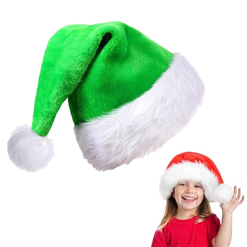 Grüne Weihnachtsmütze, 28 x 38 cm, klassische Weihnachtsmütze, Samt, Plüsch, Weihnachtsmannmütze, unisex, Weihnachtsmannmütze, Weihnachtsmütze, Weihnachtsmütze, Weihnachtsmütze, Weihnachtsmütze, von ZSYIULIA