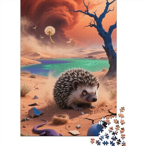 Afrikanischer Zwergigel Puzzle 1000 Teile Rderndes R?tsel Für Erwachsene Kinder Lernspiel Herausforderung Spielzeug Geschenke Für M?nner1000pcs (75x50cm) von ZTASBNT