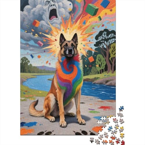 Belgian Malinois Puzzle 1000 Teile EIN Herausforndes R?tsel Für Erwachsene Kinder Lernspiel Herausforderung Spielzeug Geschenke Für Frauen1000pcs (75x50cm) von ZTASBNT