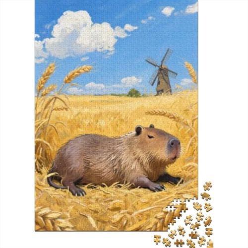 Capybara Puzzle 1000 Teiles Rderndes R?tsel Für Erwachsene KinderCute Kapybara P?dagogisches Spiel Herausforderung Spielzeug Geschenke Für Frauen1000pcs (75x50cm) von ZTASBNT