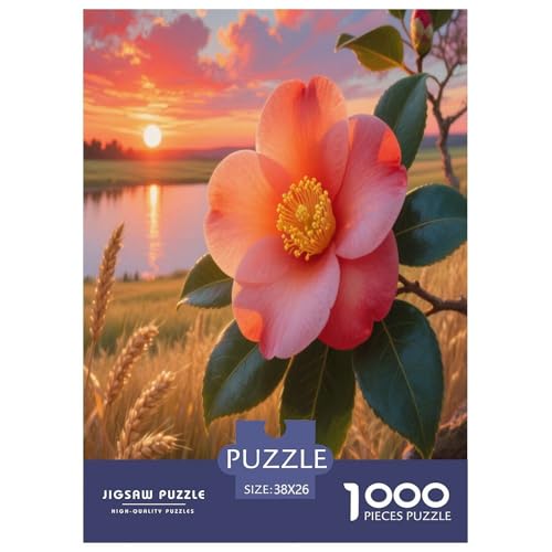Die Kamellien Japonica Puzzle 1000-teilige Schwer Puzzle Spielzeug Pädagogisches Spiel Impossible Herausforderungsspielzeug Für Erwachsene Und Kinder in Bewährter 38x26cm/1000pcs von ZTASBNT