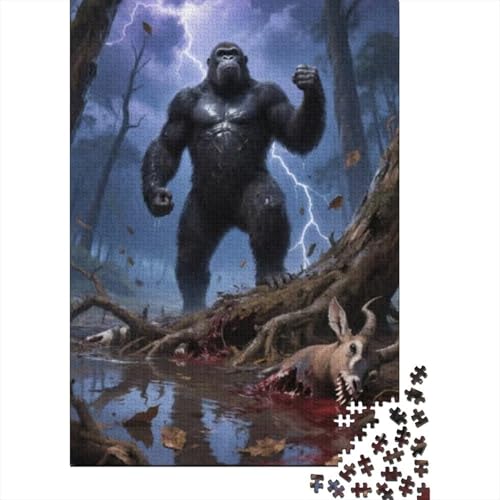 Gorillas Puzzle 1000 Teile EIN Herausforndes R?tsel Für Erwachsene Kindergorilla Orang-Utan P?dagogisches Spiel Herausforderung Spielzeug Geschenke Für Frauen1000pcs (75x50cm) von ZTASBNT