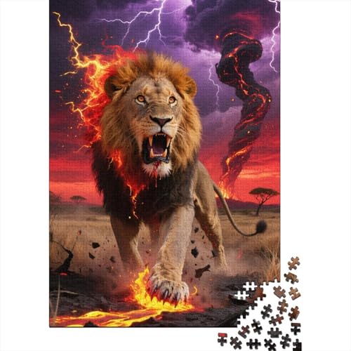 L?we Puzzle 1000 Teile EIN Herausforndes R?tsel Für Erwachsene Kinder P?dagogisches Spiel Herausforderung Spielzeug Geschenke Für M?nner1000pcs (75x50cm) von ZTASBNT